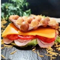 Гонконгская вафля с ветчиной и сыром