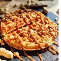 Венская вафля с карамелью и солёным арахисом